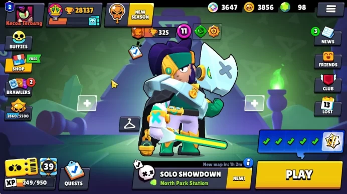 28K Trophy 3K Bling| 76 Brawlers 5 MAX Level| 3 Legendary, 18 Epic, 20 Super Rare Skin Etc|CN No|Take Mail|Check SS(BS782)