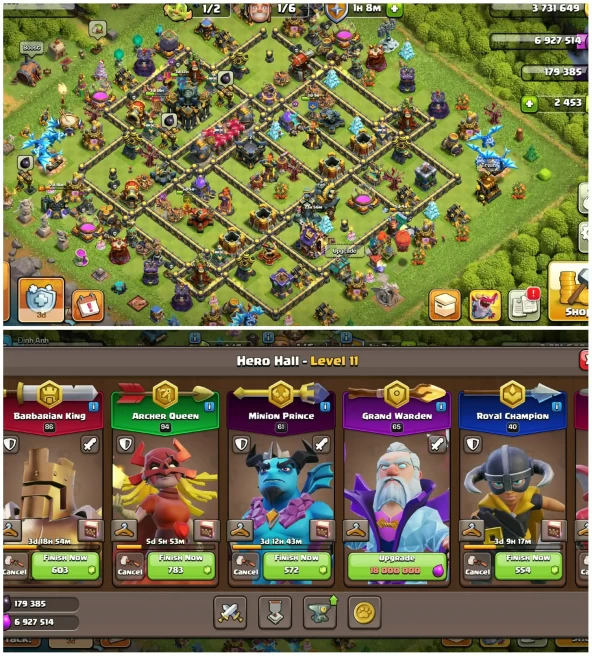[Complete Leauge Set With War Arena]||Th17 Full Wall Max||2066 Cwl Medals||2.5k Gems||6th Builders||Nc Available|Exp:241