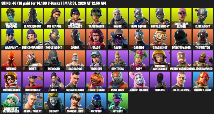46 Skins - OG Ghoul Trooper - OG Raiders Revenge - Black Knight