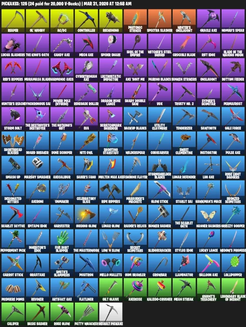 142 skins, OG STW, OG Ghoul Trooper, Black knight, The Reaper | 