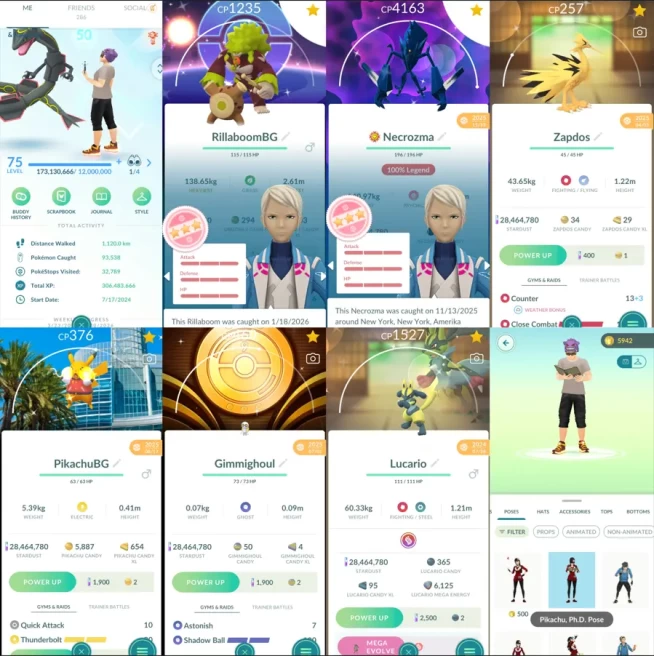 2058 Level 75 Legacy 50 Level 50 Jacket. Legends100 x14 Grusha Pose Pikachu, Ph. D. Pose
