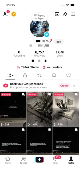 BUY 1 GET 1 FREE!/ 8.7K Real Followers+1.7M Real Likes/ Tiktok Shop For Creator/ Live Stream/ Full Access