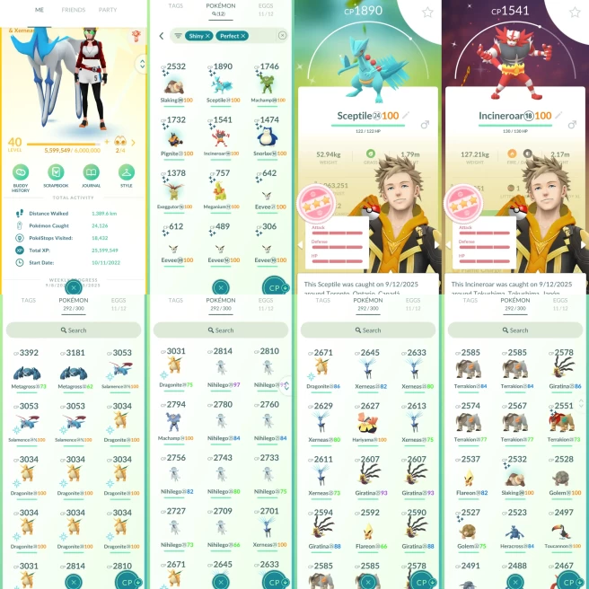 AC1057 Instinct | x13 3000CP | x130 2000CP | x12 SHUNDO Sceptile Incineroar Snorlax | x25 Giratina (x1 Shiny) x14 Xerneas (x1 Shiny, x1 100IV)