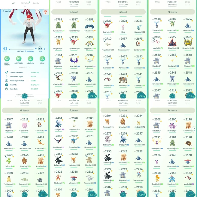 ACw1086 - Mystic | x9 3000CP| x162 2000CP | x1 Mewtwo Rayquaza x2 Dialga Palkia x6 Giratina x1 Reshiram x3 Zekrom Lunala x29 YVeltal (x1 Shiny)