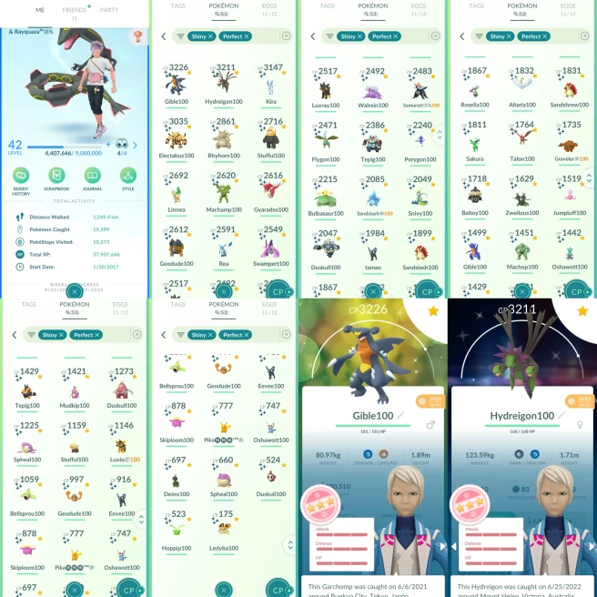 ACw1090 - Mystic | x184 Legendary| x288 2000CP| x53 SHUNDO Garchomp Hydreigon Gyarados | x7 Mewtwo (x2 SHADOW x2 Shiny) Zapdos Galar x4 Lugia