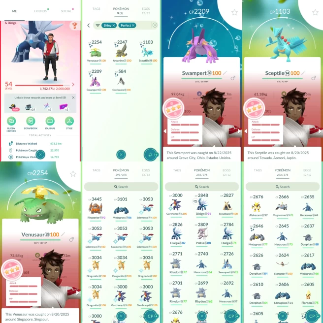 AC1129 Valor |x13 3000CP |x113 2000CP |x17 SHUNDO Swampert Venusaur|x9 Dialga x8 Palkia x2 Zacian x3 Zamazenta |Shiny SHADOW x3 Salamence x3 Gar
