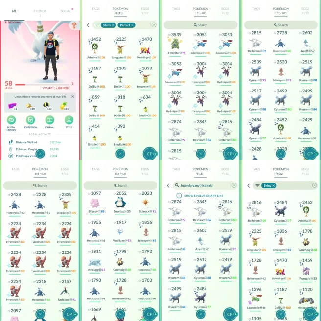 AC1131 Valor |x9 3000CP |x39 2000CP | x11 SHUNDO Skeledirge | x4 Reshiram (x1 Shiny) Azelf x6 Kyurem (x1 Shiny) | 100IV Salamence x5 Hydreigon