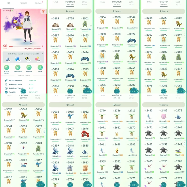 ACl1135 Valor |x53 3000CP |x126 2000CP | x7 Latias SHADOW (x2 Shiny) Groudon x3 Rayquaza x8 Deoxys (x1 Shiny) x2 Uxie (x1 100IV) x3 Azelf x3 Dia