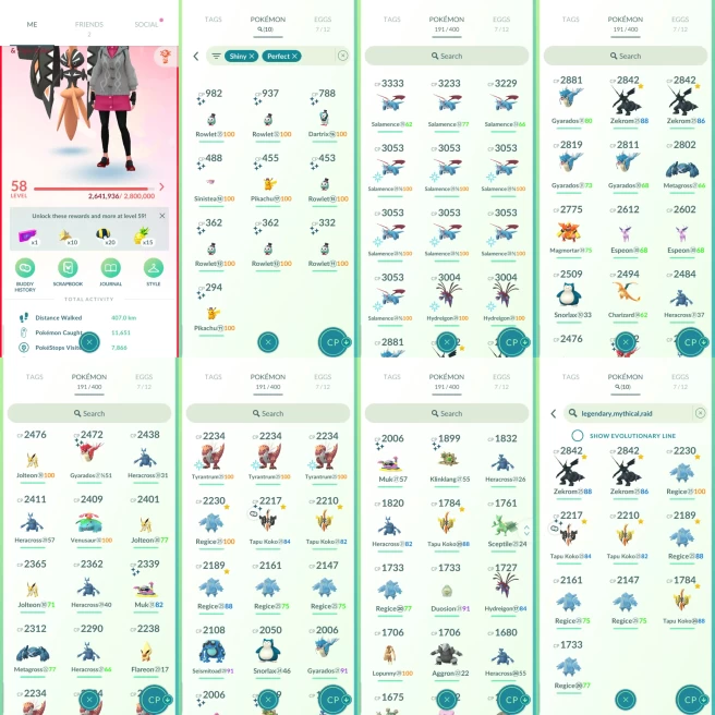 AC1145 Valor |x12 3000CP |x49 2000CP |x10 SHUNDO x2 Pikachu x6 Rowlet | x2 Zekrom x5 Regice (x1 100IV) x3 Tapu Koko (x1 Shiny) | 100IV x7 Salame