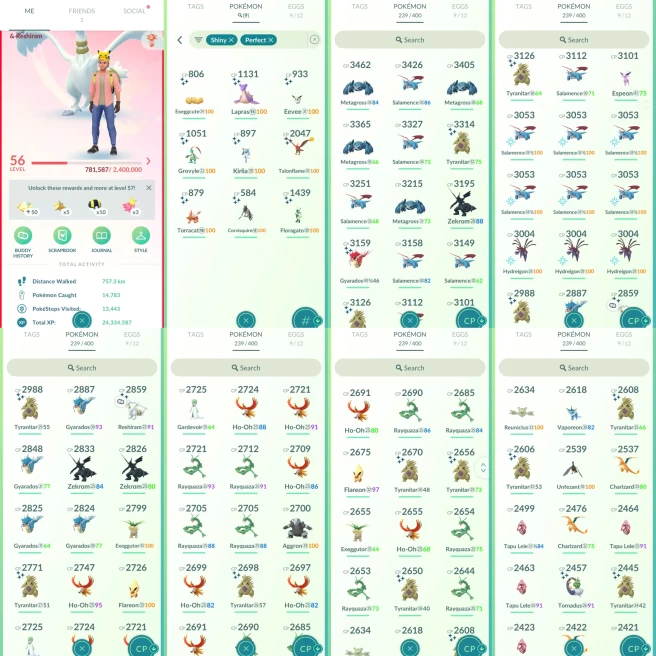 AC1157 Valor |x24 3000CP |x108 2000CP |x9 SHUNDO | x8 Ho-Oh Kyogre Groudon x9 Rayquaza x4 Tornadus (x1 Shiny) Reshiram Shiny x5 Zekrom Regidrago