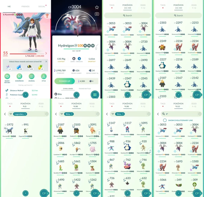 ACm1205 -lv 55 Valor | x5 3000CP | x29 2000CP | x2 Legendary | x38 shiny | x12 100IV | Shiny Gogoat Blissey | 100IV 3000CP+ x2 Salamence x3 Hydr
