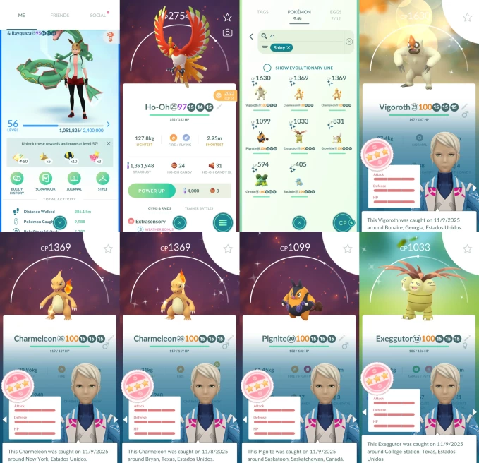 AC1216 -lv 56 Mystic | x21 3000CP | x109 2000CP | x64 Legendary | x8 SHUNDO | x28 shiny | x42 100IV | Shundo x2 Charmeleon | Rayquaza Lugia Ho -