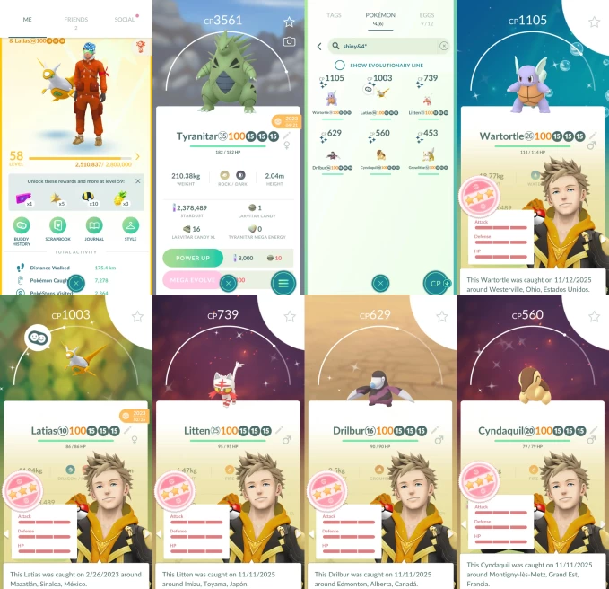 AC1219 -lv 58 Instinct | x32 3000CP | x149 2000CP | x74 Legendary | x6 SHUNDO | x84 shiny | x44 100IV | SHUNDO Latias | 3000CP+ Tyranitar Salame