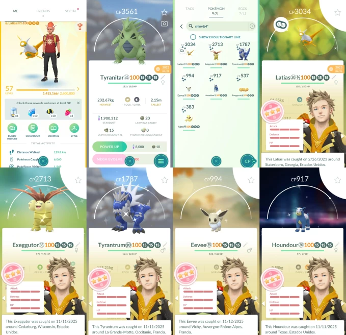 AC1220 -lv 57 Instinct | x29 3000CP | x130 2000CP | x74 Legendary | x7 SHUNDO | x69 shiny | x35 100IV | Shiny Rayquaza Ho-Oh | 100IV Lugia