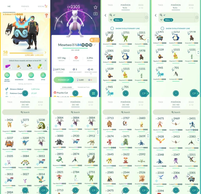 AC1228 -lv 58 Instinct | x15 3000CP | x88 2000CP | x20 Legendary | x11 SHUNDO | x40 shiny | x40 100IV | SHUNDO Emboar Charizard Rampardos | Mewt