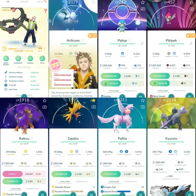 2066 Level 70 Shiny Mega Rayquaza Shiny Piplup BG Shiny Pikipek BG x2 Shiny Grookey BG