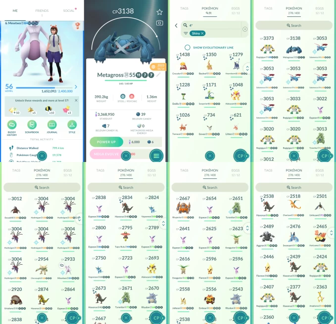 AC1240 -lv 56 Mystic | x19 3000CP | x107 2000CP | x57 Legendary | x9 SHUNDO | x79 shiny | x76 100IV | x7 Mewtwo | x20 Haxorus (x16 shiny)