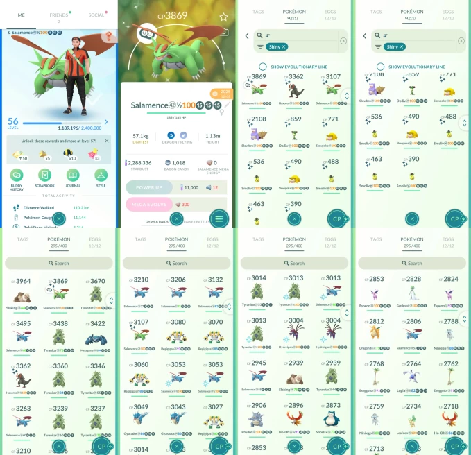 AC1252 -lv 56 Mystic | x30 3000CP | x134 2000CP | x54 Legendary | x11 SHUNDO | x26 shiny | x45 100IV | 3000CP+ x10 Salamence x9 Tyranitar Metagr