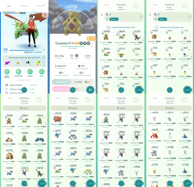 AC1253 -lv 58 Mystic | x33 3000CP | x125 2000CP | x46 Legendary | x15 SHUNDO | x92 shiny | x102 100IV | Shiny Rayquaza Regigigas Ho-Oh Lugia Kle