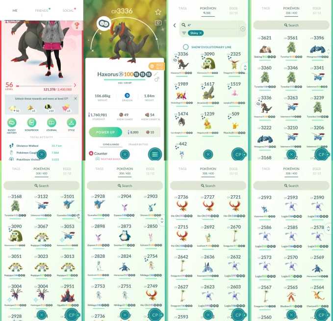 AC1258 -lv 56 Valor | x23 3000CP | x128 2000CP | x52 Legendary | x10 SHUNDO | x31 shiny | x37 100IV | 3000CP+ Tyranitar Metagross Hydreigon Haxo