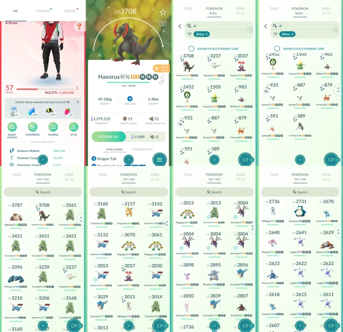 AC1266 -lv 57 Valor | x30 3000CP | x44 Legendary | x44 shiny | x41 100IV | 3000CP+ x9 Tyranitar x6 Salamence x4 Hydreigon Regigigas Togekiss Del