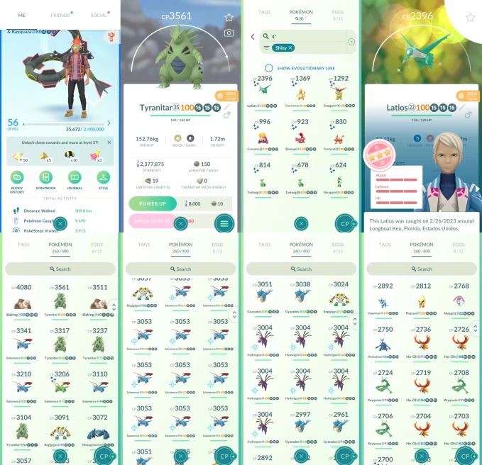 AC1229 -lv 56 Mystic | x34 3000CP | x144 2000CP | x68 Legendary | x9 SHUNDO | x50 shiny | x59 100IV | Shiny x2 Rayquaza shundo Latios | Groudon
