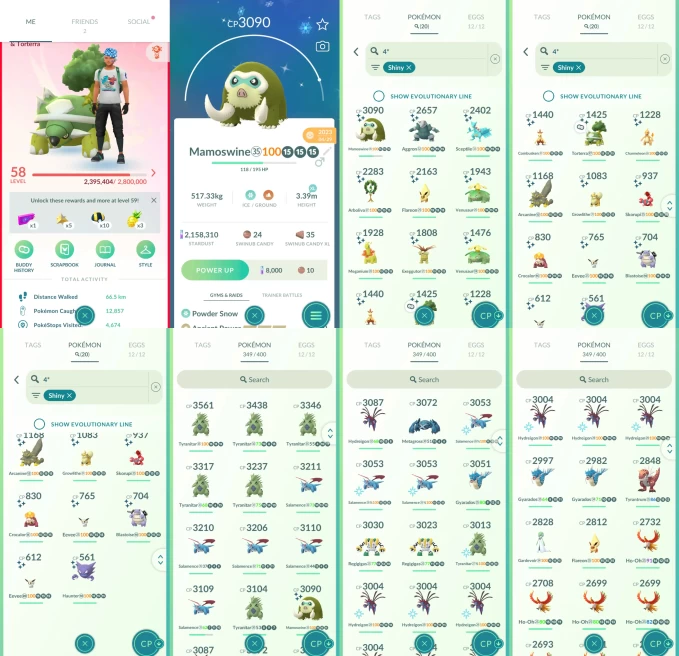 AC1235 -lv 58 Valor | x27 3000CP | x130 2000CP | x56 Legendary | x20 SHUNDO | x55 shiny | x60 100IV | SHUNDO Venusaur Eevee Torterra Meganium Sc