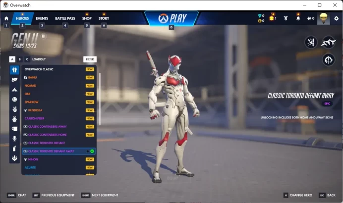 CLASSIC TORONTO DEFIANT AWAY / GENJI / Full Mail Access / see the picture / Please Read Description