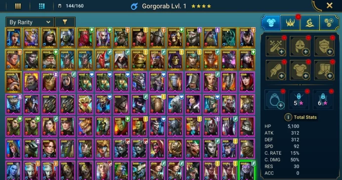 Starter acc with Gaspard : 94k energy / 63 mln coins / Helicath, Kyoku, Sigmund, Gurptuk, Arix, Ninja + 20 Login Legendaries
