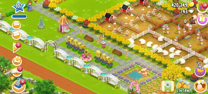[Code 9653] Level 107 / 2130 Barn + 2140 Silo / Nice Decoration / Very Cheap