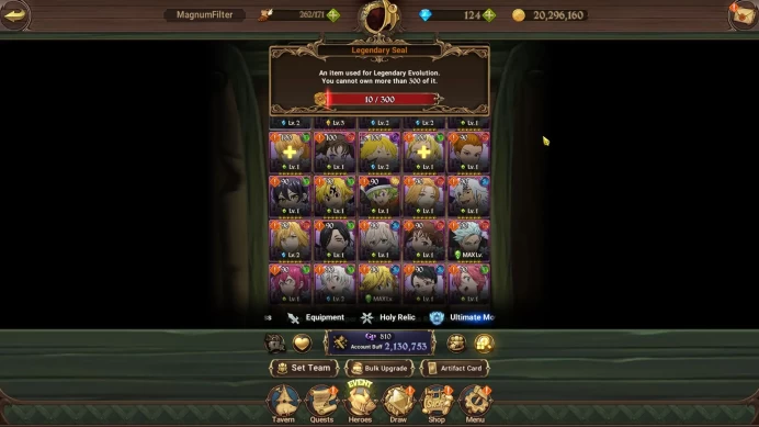 Asia|2,1M CC|124 DM|1 LR+8 UR|Cusack2/6,ODK2/6,Tristan,Thor,EliMeli2/6,Sabunak2/6,Gowther,Meresca,DKM|Code Only(SDS4039)
