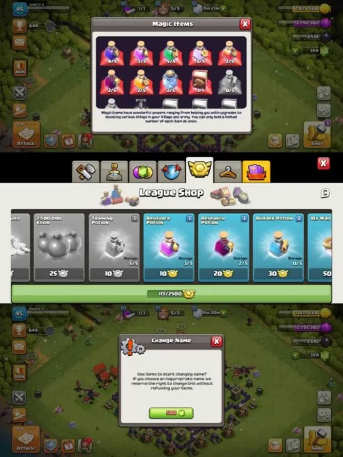 TOWNHALL 7 MAX Full A2Z CWL Medals 113 FREE NAME CHANGE WITH 500 GEMS