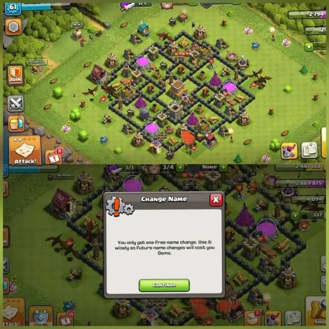 FREE NAME CHANGE TOWNHALL 8 FULL MAX King-20,Queen-1 Lots of magic items Exp 61