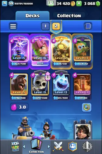 {CRDHZ#4}KT 15 LEVEL 59  EVO 19  HERO Mini P.e.k.k.a, Wizzard, & Musketeers 3 Troops LVL MAX Free Change Name  Gmail  Protect OFF WARRANT