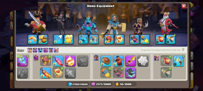 MAX HERO - FREE NAME - WITH FREE CLAN LVL 20 ENGLISH NAME - SEMI MAX DEFENSES / WALLS LOTS OF MAGIC ITEMS HERO SKIN GEMS EQUIPMENT EPIC COSMIC