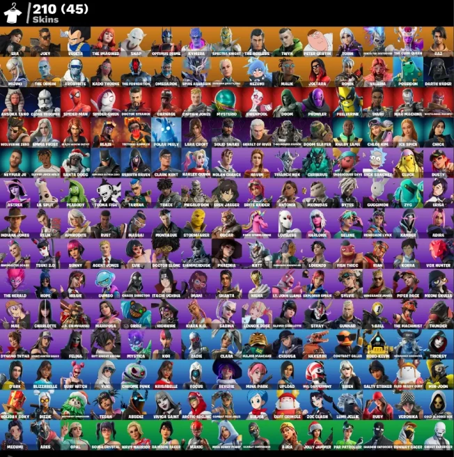 (PC PSN XBOX) 210 skins | Era | Joey | Vegeta | The Imagined | Snap | Optimus Prime | Kymera | Spectra Knight | The Ageless | Twyn | Peter Griff