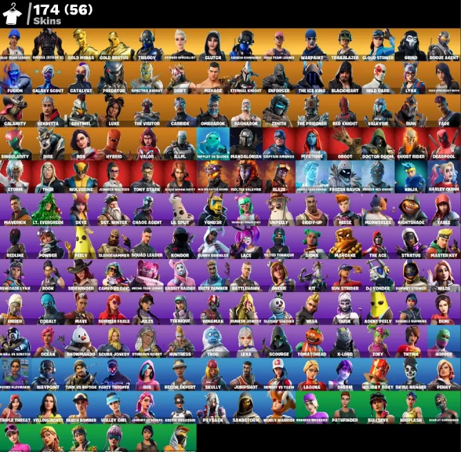 (PC PSN XBOX) 174 skins | OG STW | Blue Team Leader | Omega (stage 5) | Gold Midas | Gold Brutus | Trilogy | Striker Specialist | Clutch | Carbo