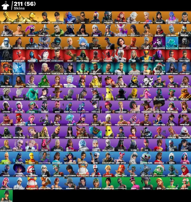 (PC PSN XBOX) 211 skins | Gold Midas | Gold Brutus | Gold Meowscles | Keri Commander | Unchained Ramirez | Fusion | Joey | Catalyst | Predator |