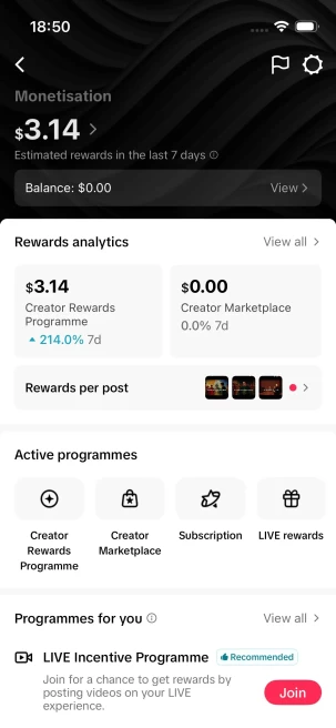 Instanly Delivery/ Monetized 23K Real Followers+110K Real Likes Account/ Creator Rewards Program Activated/ Full Access