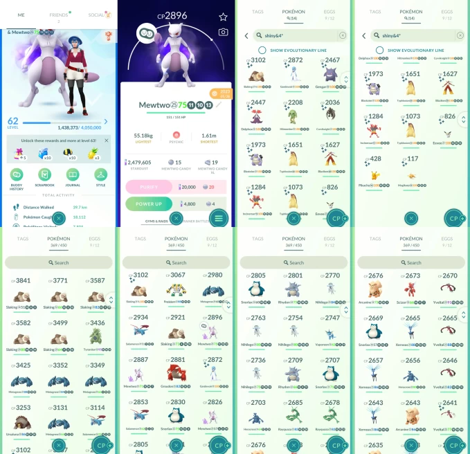 AC1384 -lv 62 Mystic | x14 3000CP | x150 2000CP | x68 Legendary | x14 SHUNDO | x51 shiny | x22 100IV | Shadow Mewtwo | Shundo Gengar Blaziken De