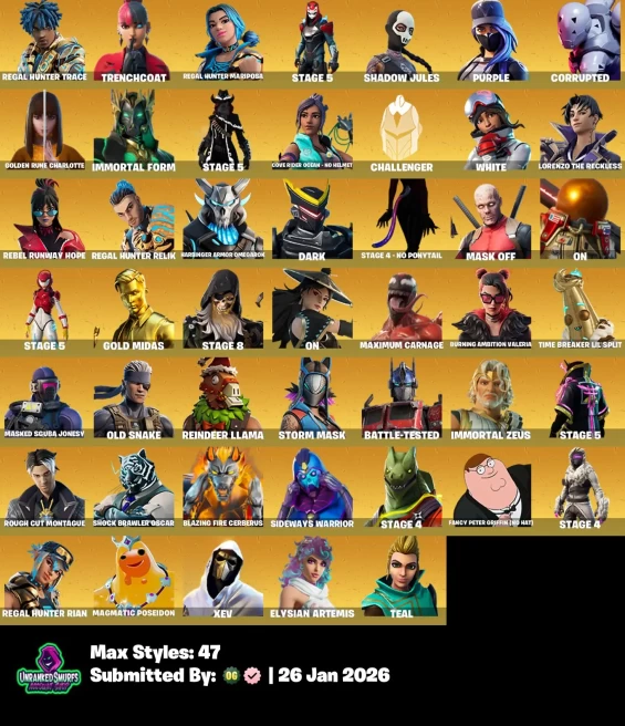 #32 [PC/XBOX/PSN/SWITCH] 159 skins | OG STW | Eon | Gold Midas | Naruto Uzumaki | STAGE 5 | Immortal Form | STAGE 5 | Challenger | Harbinge