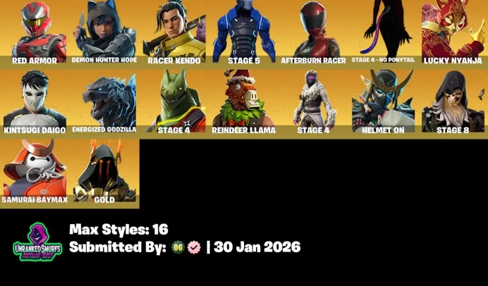 #39 [PC/XBOX/PSN/SWITCH]  65 skins | The Reaper | Elite Agent | Rogue Agent | Sub Commander | Trailblazer | Shady Doggo | Havoc | STAGE 5 | Stag