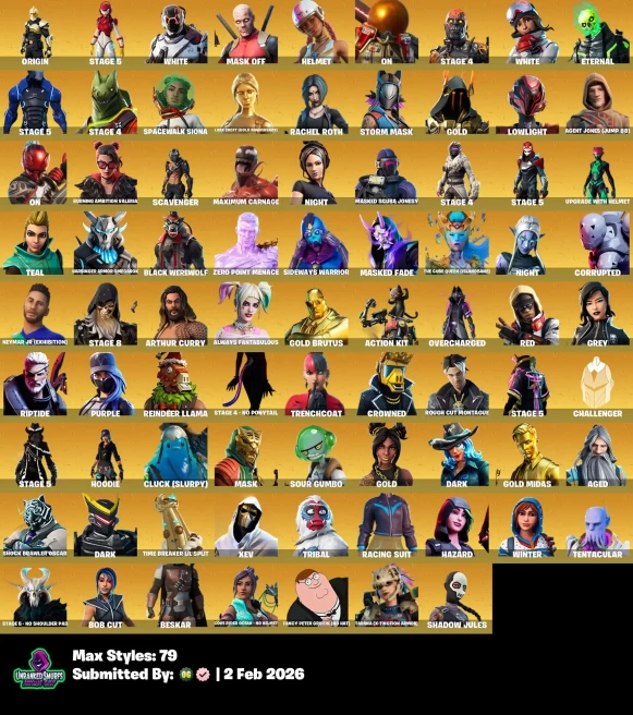 #43 [PC/XBOX/PSN/SWITCH] 293 skins | OG STW | Gold Brutus | Gold Midas | Heron Stance Hero | The Champion | Victor Elite | Rainbow Racer | FNCS 
