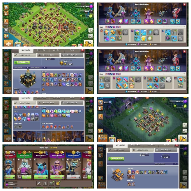 M275【Th 16 Max 17 New】7 Epic and Normal Equipment Max◆Good Hero Lvl◆BH 10◆Name Change 500◆Builder Appreciate Level 6▰1 Year Guarantee