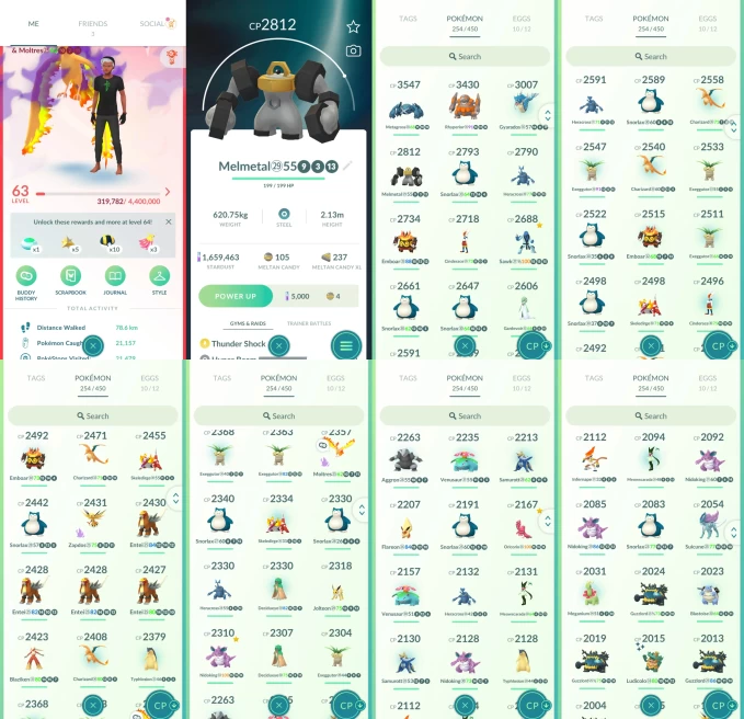 AC1390 -lv 63 Valor | x3 3000CP | x73 2000CP | x20 Legendary | x1 SHUNDO | x37 shiny | x16 100IV | Melmetal | Shiny Cinderace Haunter Meowscarad
