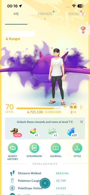 Level 70, 4 Legendary IV100, 94 Shiny, 213 Legendary, 35 IV 100, 9 Shiny Legendary, 64 Shadow Legendary