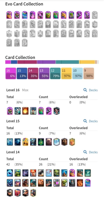 Full warranty-Secure account-KT15-lvl 66-Level 16 card 7-level 15 card 9- evolution 11-hero 2/iOS and Android