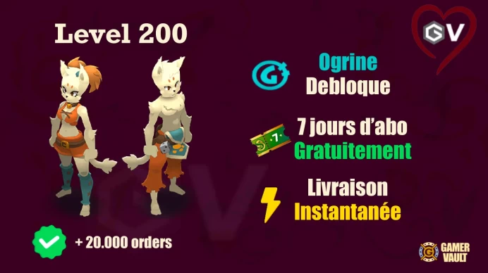 TalKasha Ecaflip Niveau 200 Livraison instantanée + 7 Jours Abonnement Bonus - Niveau 200 - LVL 200 - Compte UP à la main