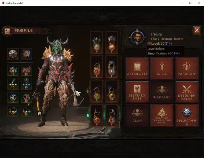 SA - Malah|Lv60(714)|Demon Hunter|34k CR|Reso 480|Paragon Maledictor|Inferno I|Hell Lv 18|Check(DI1159)