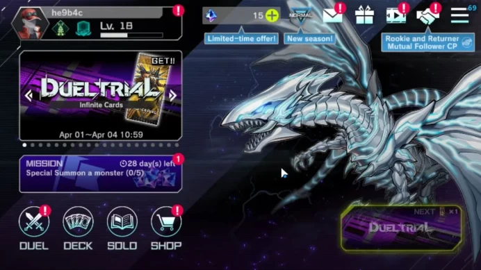 Lv 18 | 20 Deck |VSK9,Radiant Typhoon,Dracotail,Yummys,Ninja,Dracotail Maid,Etc|Ranked Available|Konami|CE ON|Check SS(YMD988)
